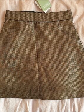 H&M Metallic Gold Mini Skirt